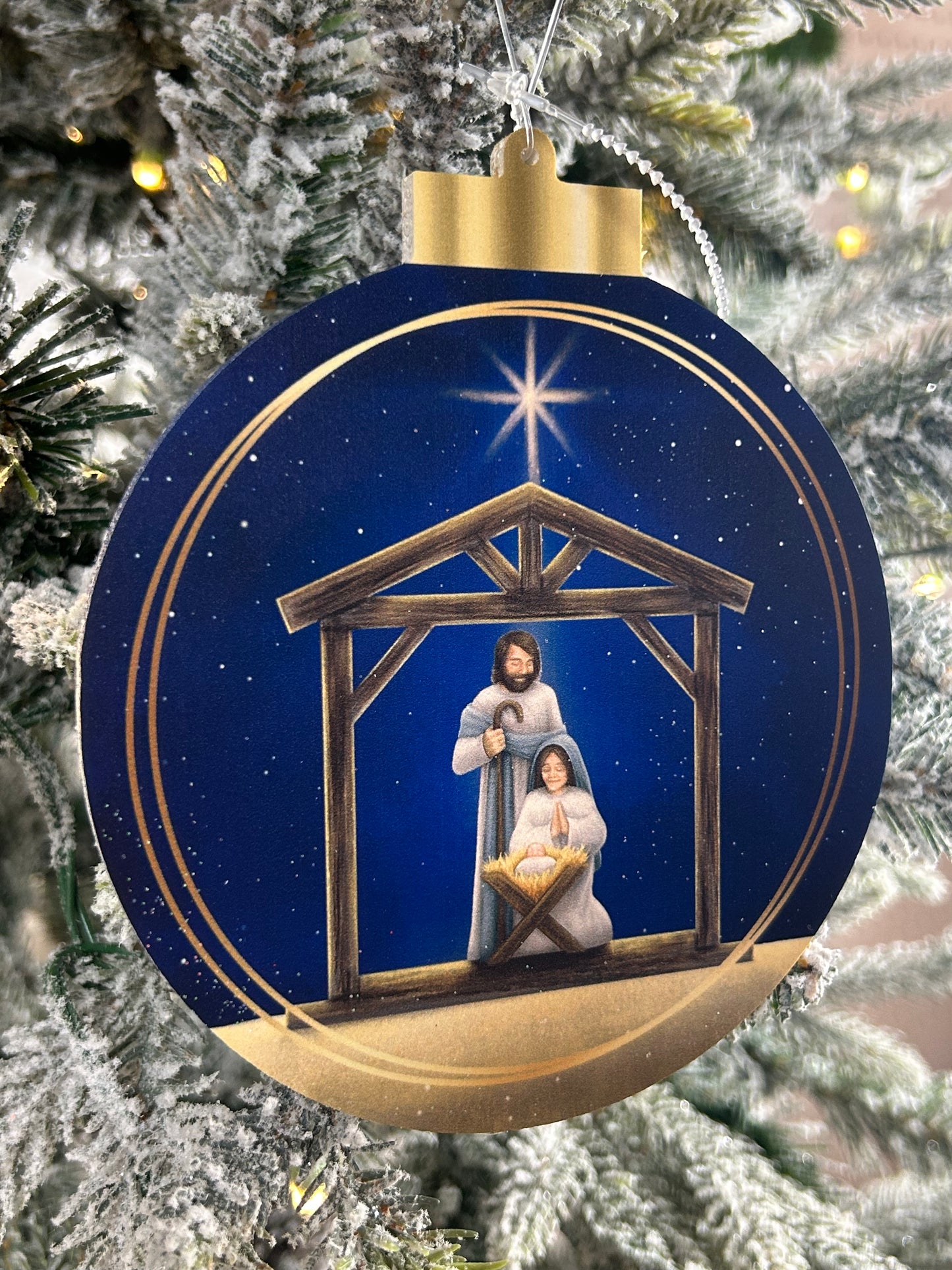 5.5 Inch Double Sided Nativity And Angel Ornaments Two Styles