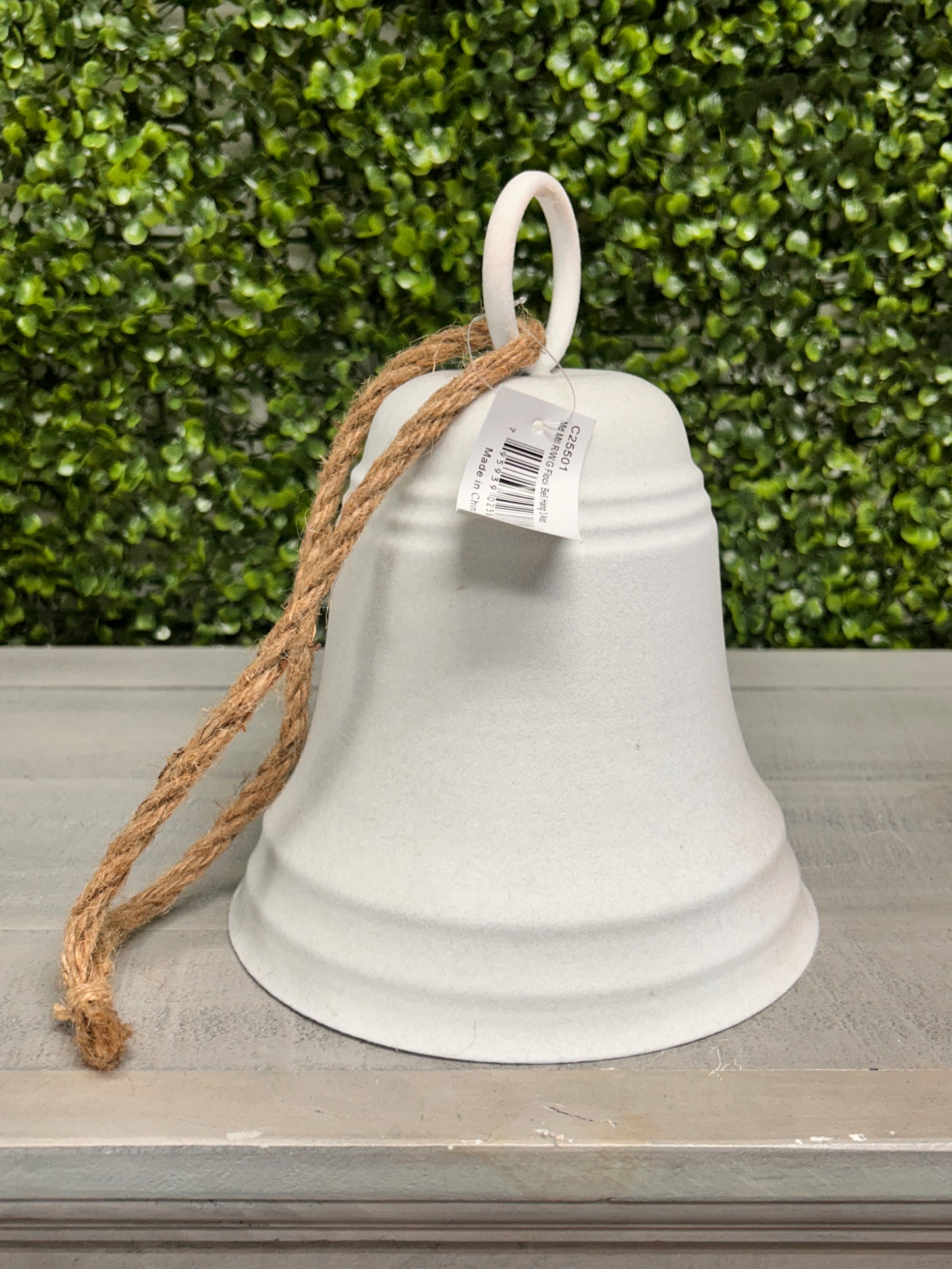 9 Inch Metal Flocked Bell Hang Three Assorted