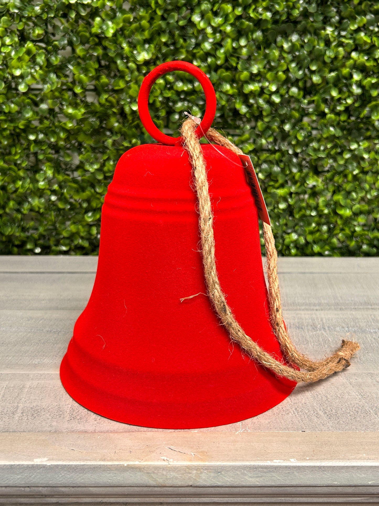 9 Inch Metal Flocked Bell Hang Three Assorted