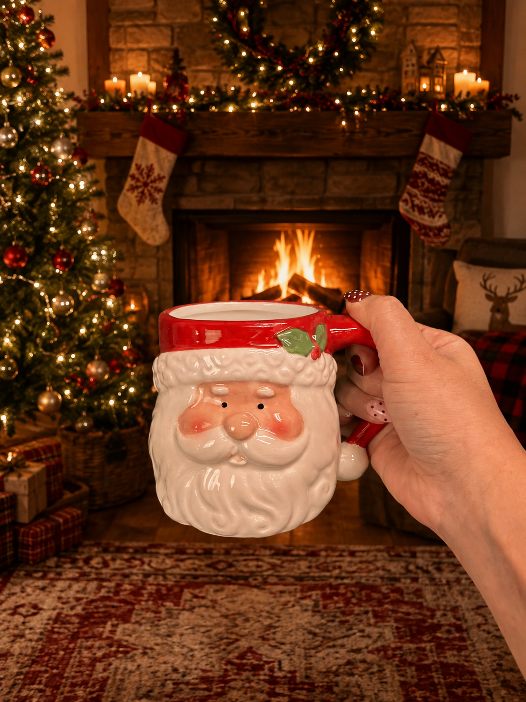 Ceramic Santa Face Mug
