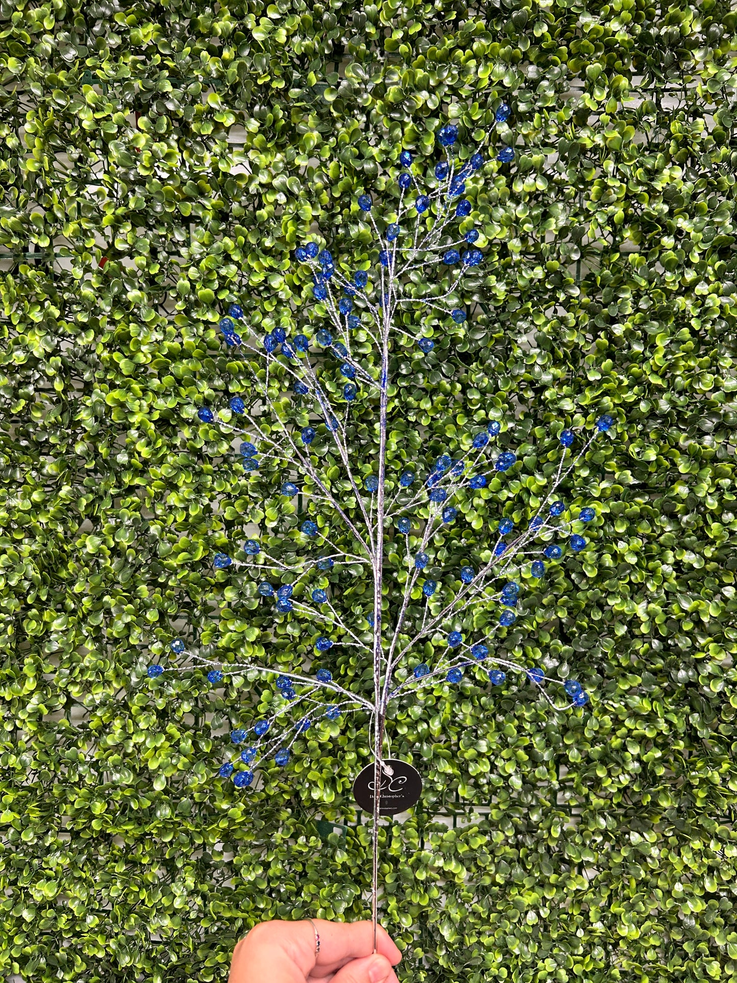 26 Inch Royal Blue Acrylic Glitter Bead Spray