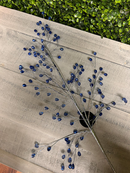 26 Inch Royal Blue Acrylic Glitter Bead Spray