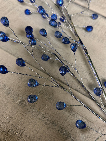 26 Inch Royal Blue Acrylic Glitter Bead Spray