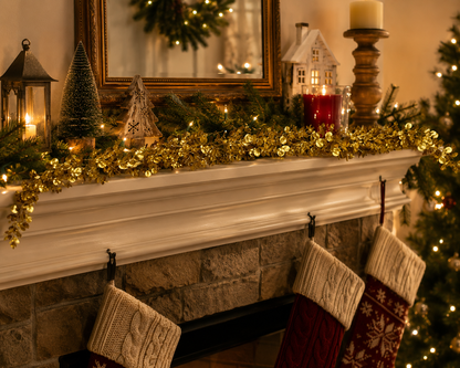 52 Inch Metallic Gold Eucalyptus Garland