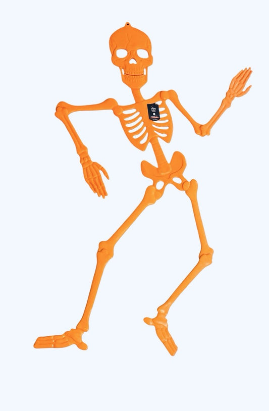 59 Inch Hyde And EEK Orange Posable Skeleton Decorative Prop