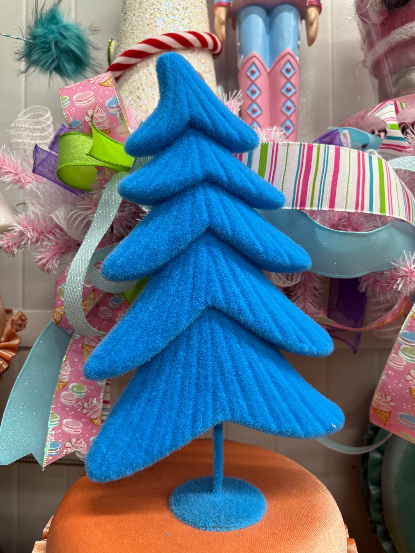 Flocked Whimsical Tree Six Assorted Colors