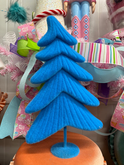 Flocked Whimsical Tree Six Assorted Colors