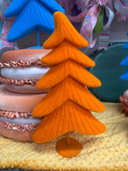 Flocked Whimsical Tree Six Assorted Colors