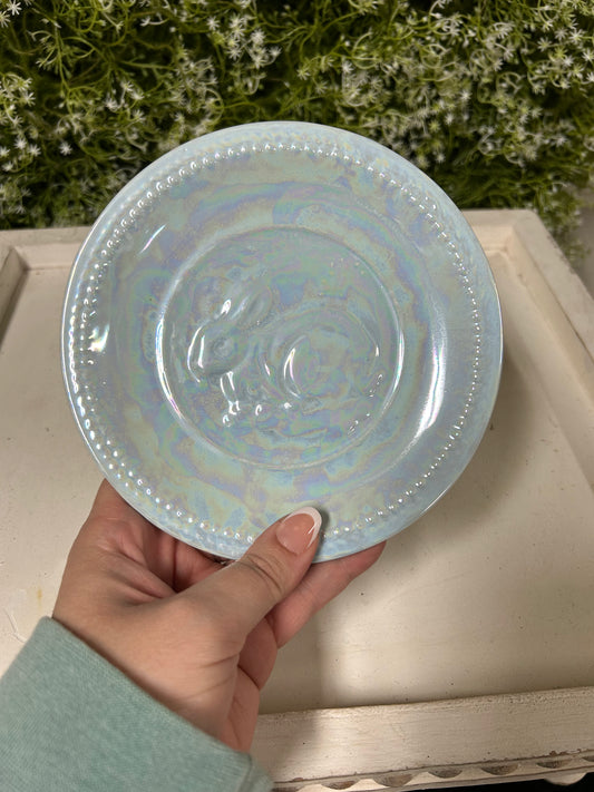 6 INCH BLUE BUNNY PLATE