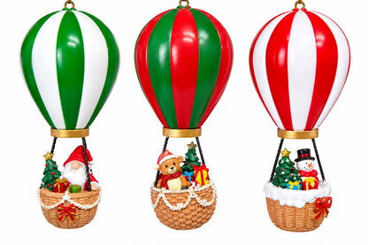 23.2 Inch FireGlow Lighted Holiday Hanging Hot Air Balloon With Timer Three Styles