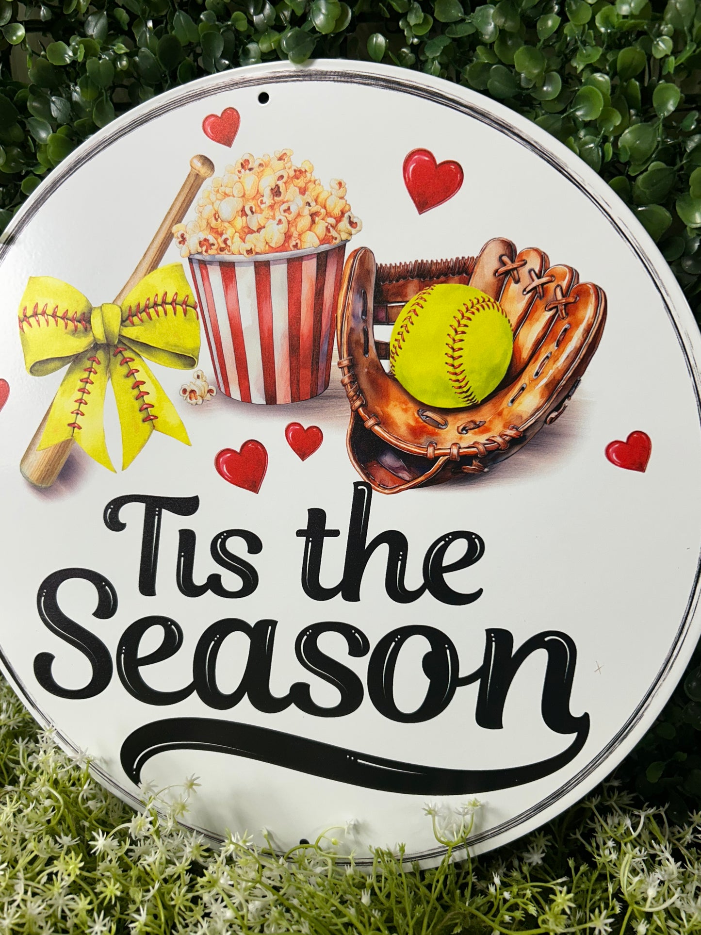 12 Inch Tis The Season Softball Sign
