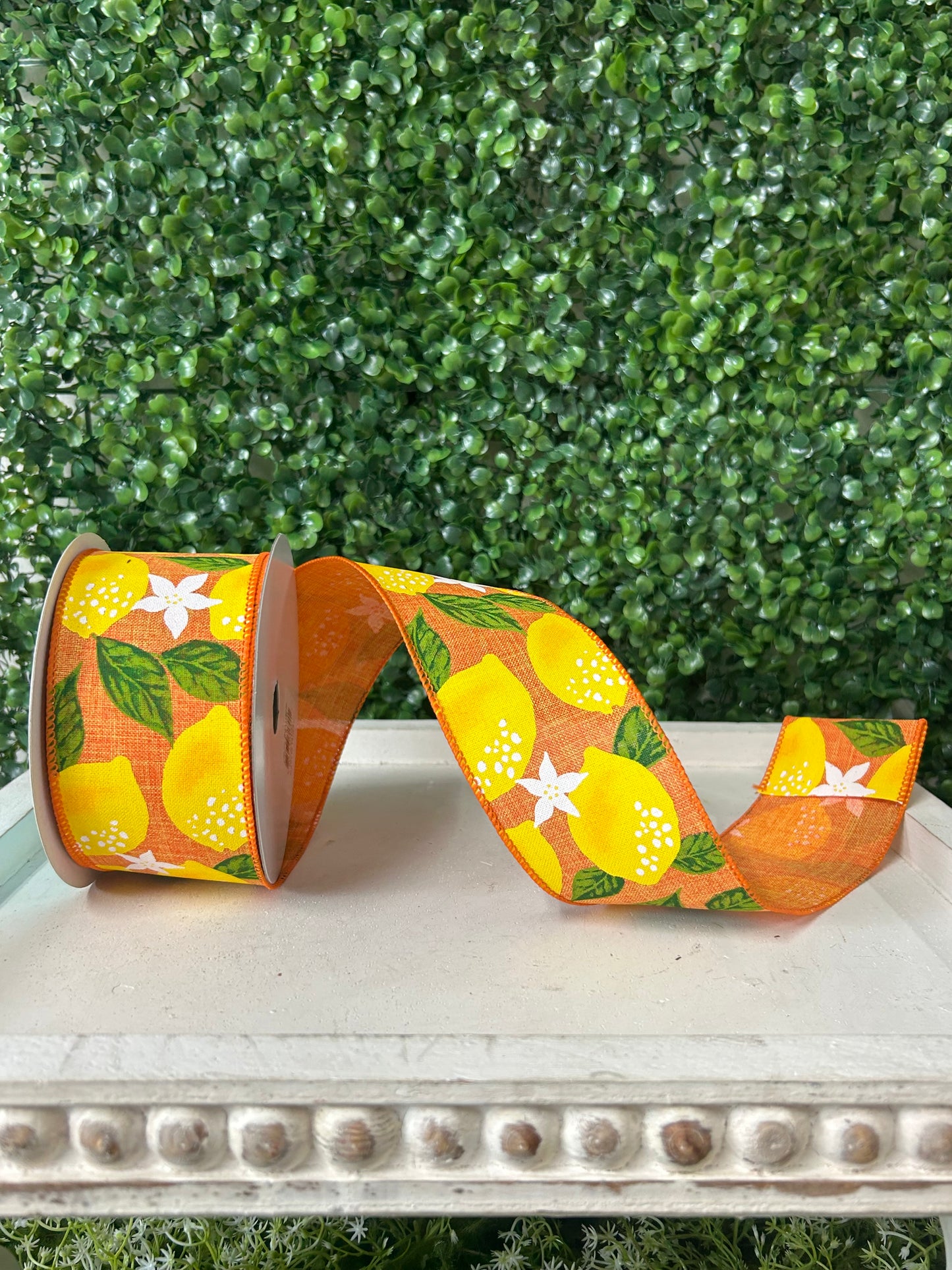 2.5 Inch By 10 Yard Lemons On Royal Ribbon