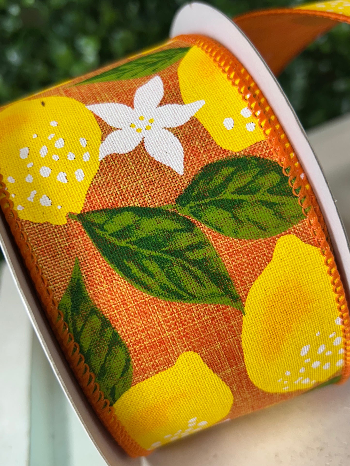 2.5 Inch By 10 Yard Lemons On Royal Ribbon
