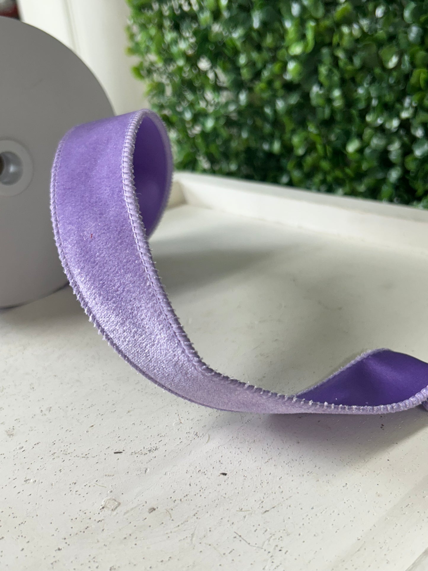 1.5 Inch By 10 Yard Lavender Deluxe Velvet With Satin Backing Ribbon