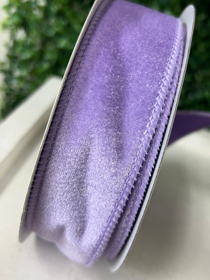 1.5 Inch By 10 Yard Lavender Deluxe Velvet With Satin Backing Ribbon