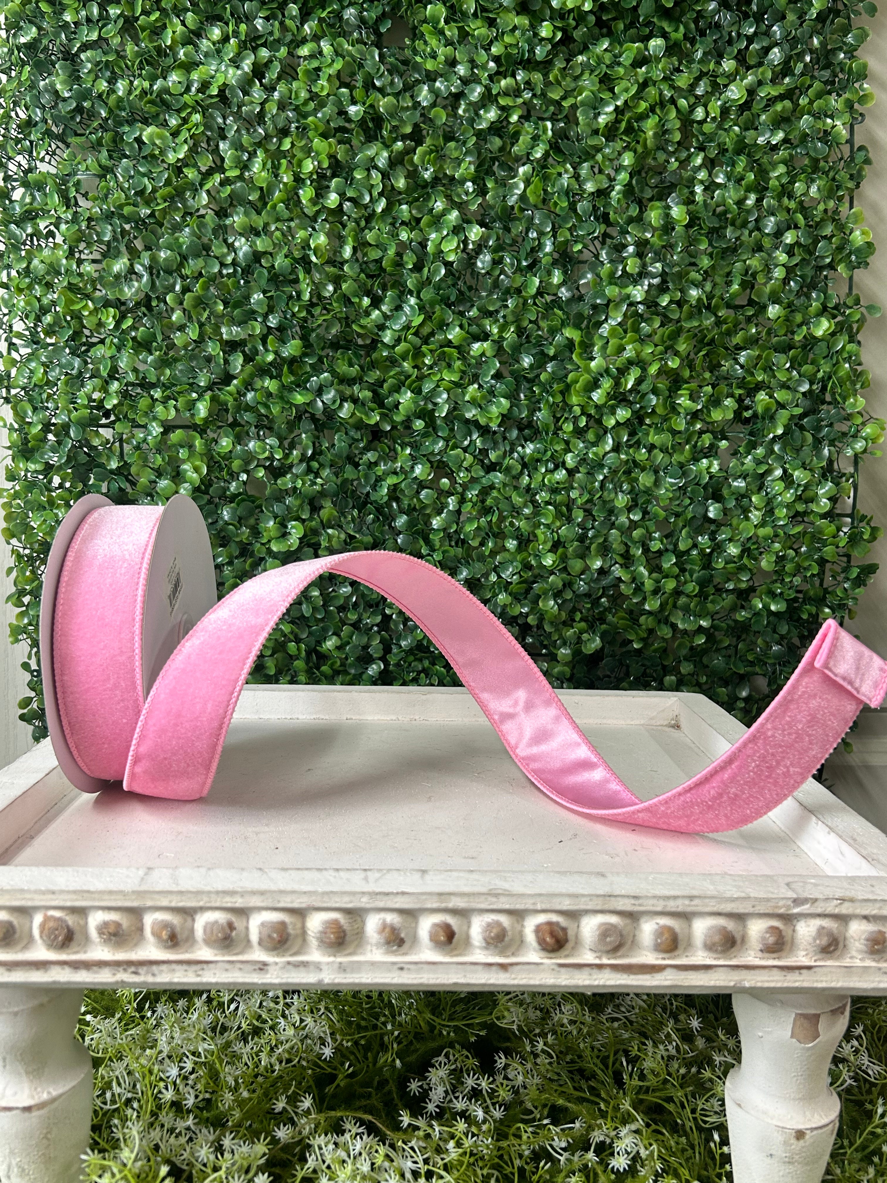 1.5 Inch By 10 Yard Light Pink Deluxe Velvet With Satin Backing Ribbon ...