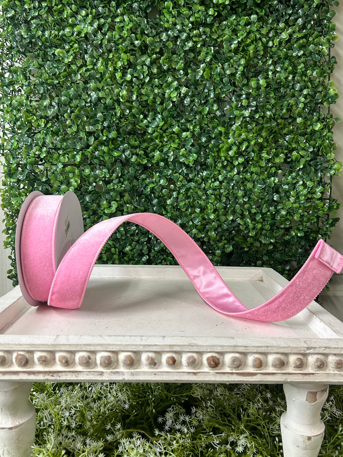 1.5 Inch By 10 Yard Light Pink Deluxe Velvet With Satin Backing Ribbon