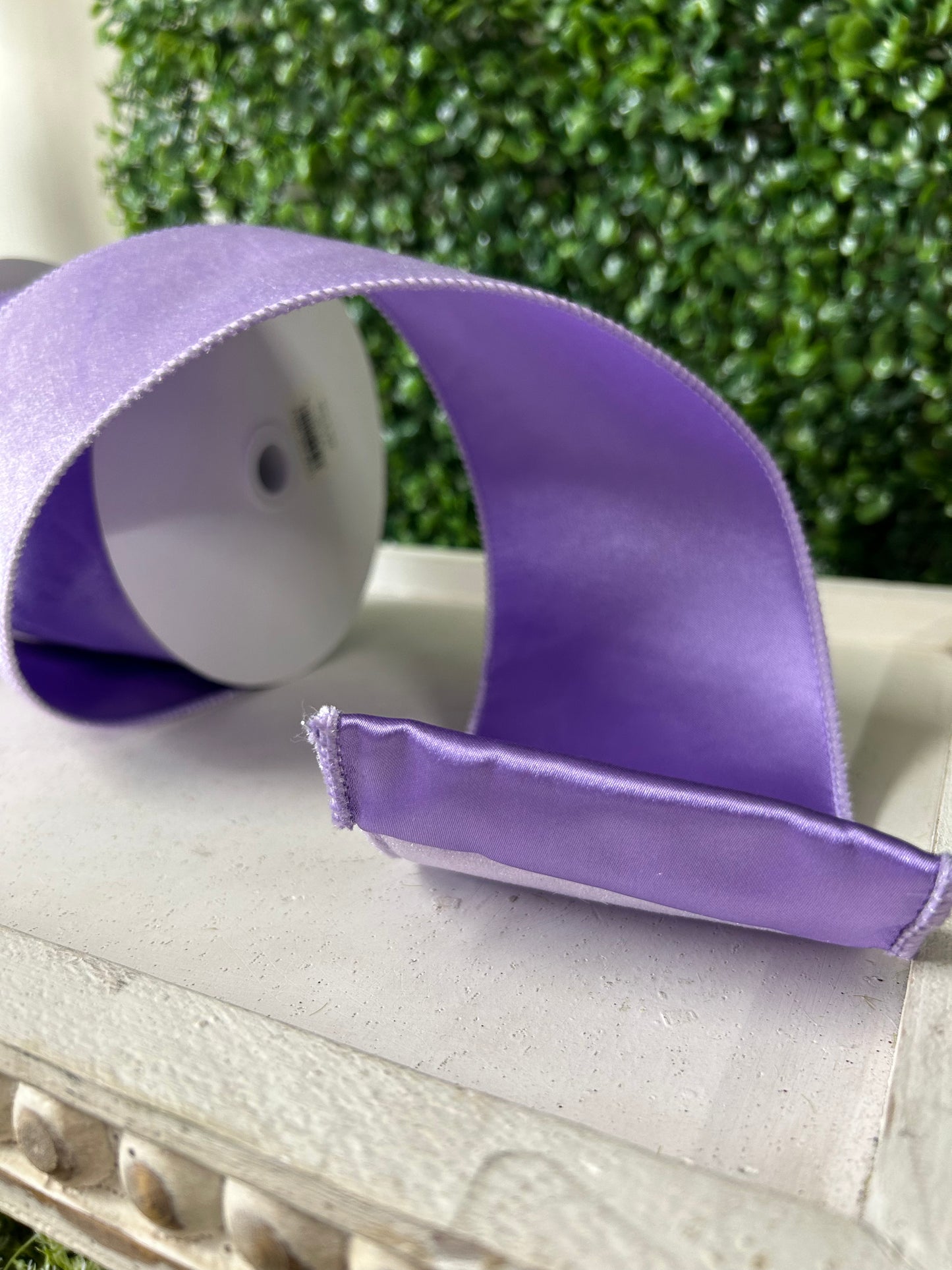 4 Inch By 10 Yard Lavender Deluxe Velvet With Satin Backing Ribbon