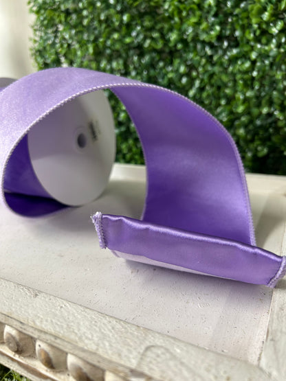 4 Inch By 10 Yard Lavender Deluxe Velvet With Satin Backing Ribbon