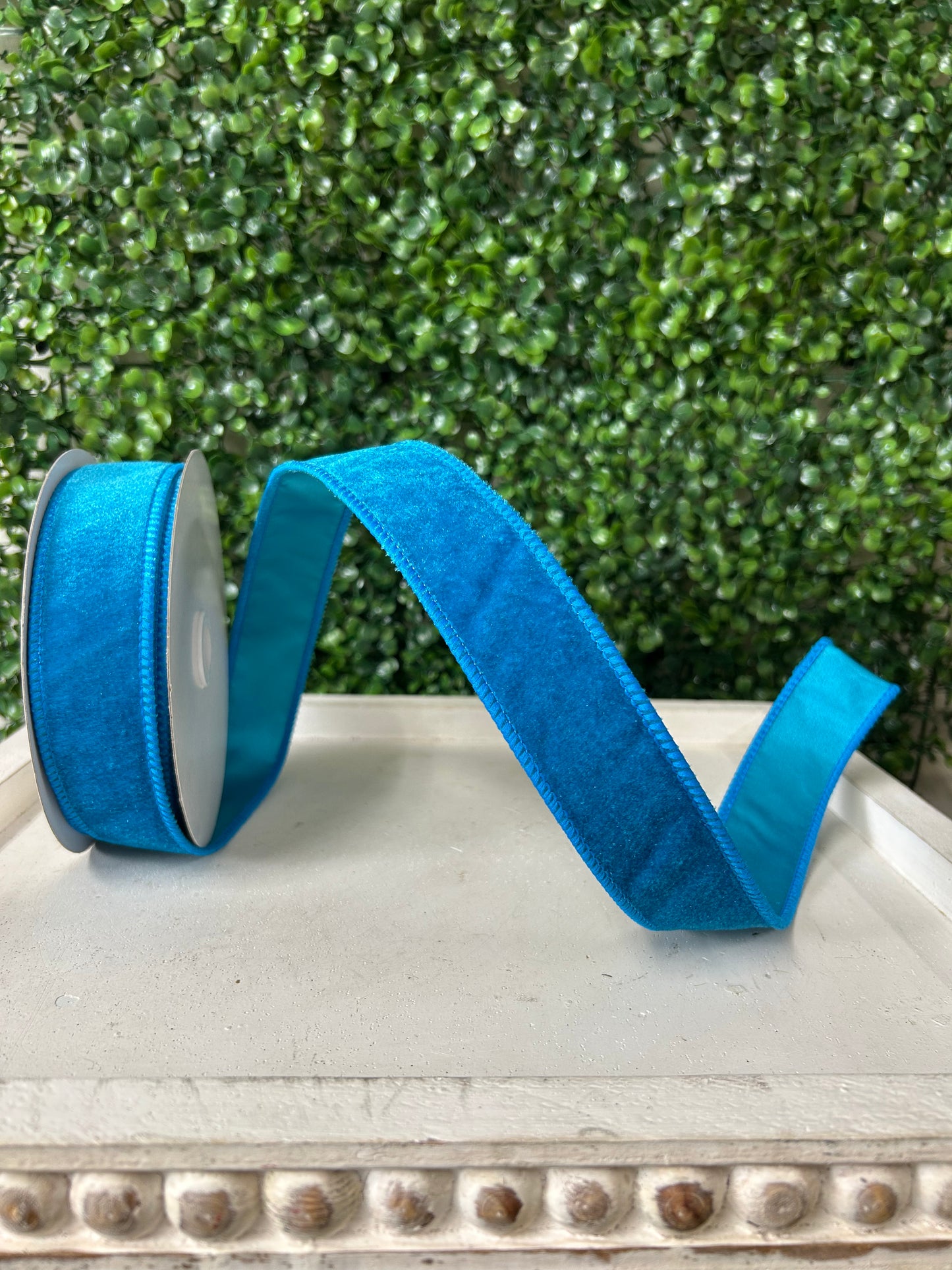 1.5 Inch By 10 Yard Teal Deluxe Velvet With Satin Backing Ribbon