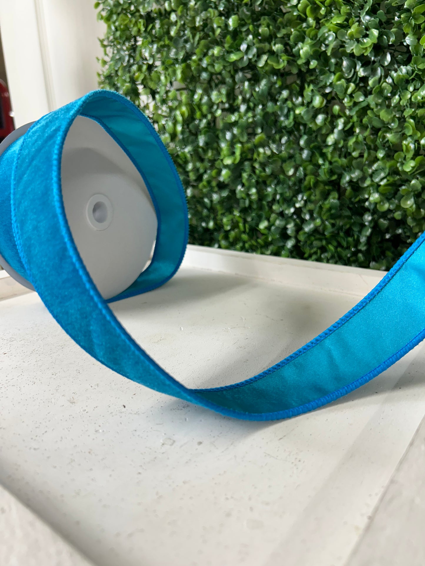 1.5 Inch By 10 Yard Teal Deluxe Velvet With Satin Backing Ribbon