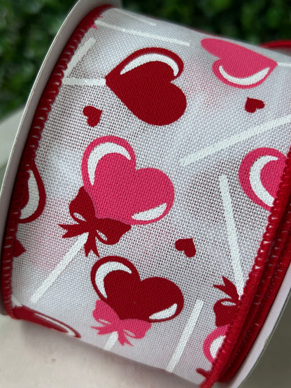 2.5 Inch By 10 Yard Heart Lollipops Ribbon