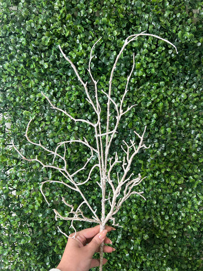 26 Inch White And Brown Twig Spray