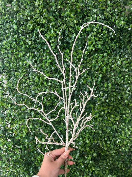 26 Inch White And Brown Twig Spray
