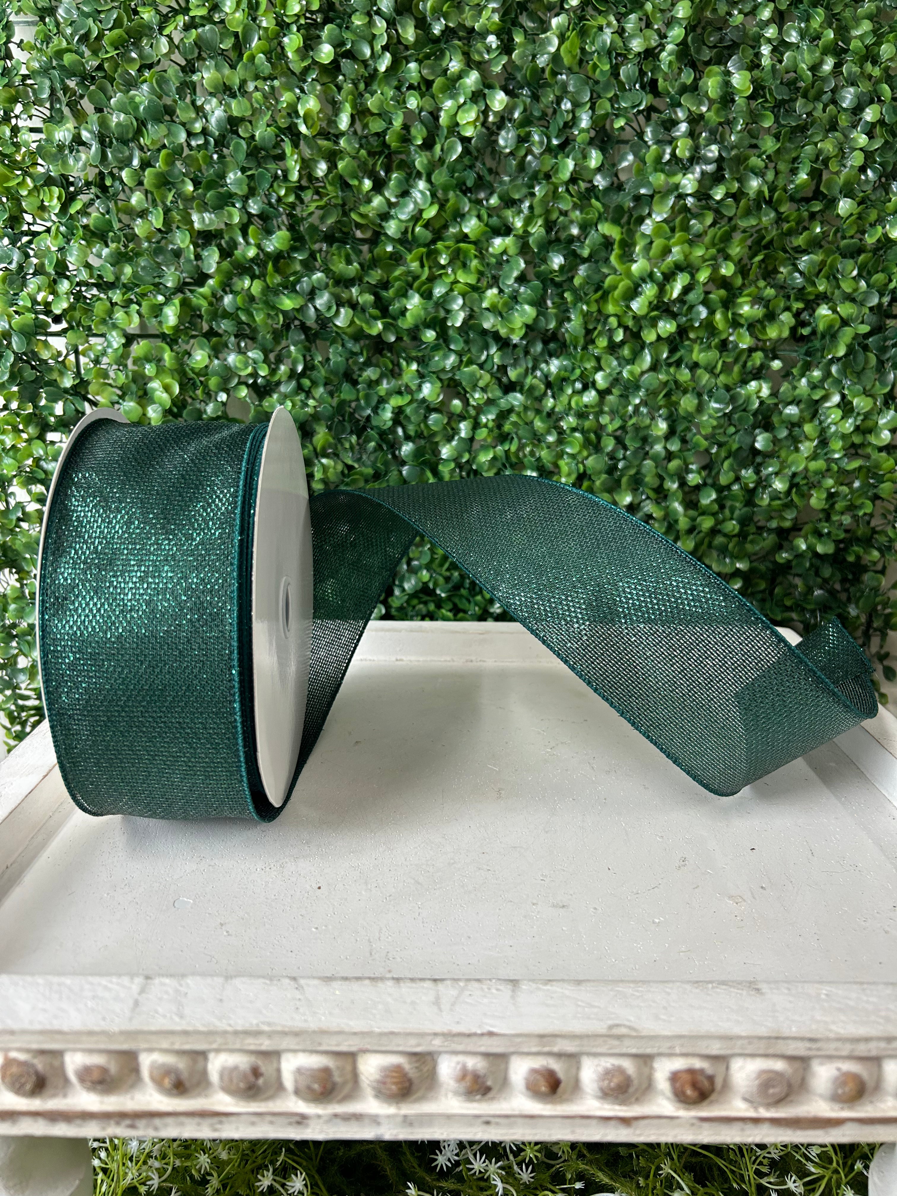 2.5 Inch By 50 Yard Emerald Green Woven Metallic Ribbon – TMIGifts