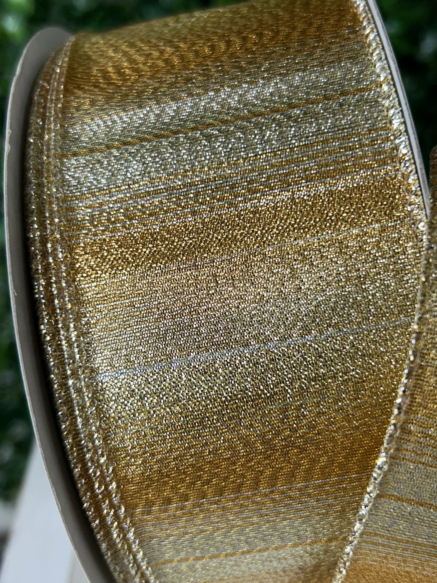 2.5 Inch By 50 Yard Gold And Silver Woven Metallic Ribbon