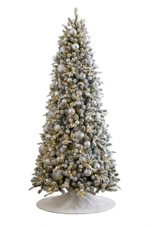 Wondershop 7.5ft. Flocked Alberta Spruce LED Pre-Lit Tree Open Box