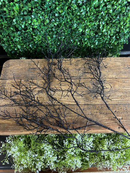 29 Inch Black Hanging Glitter Branch Spray