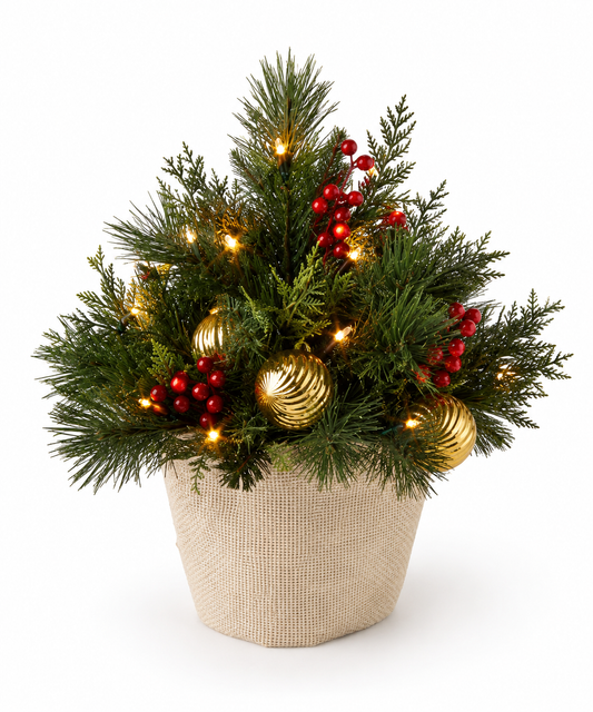Wondershop 2 Foot Mixed Greenery LED Pre-Lit Planter Insert Open Box