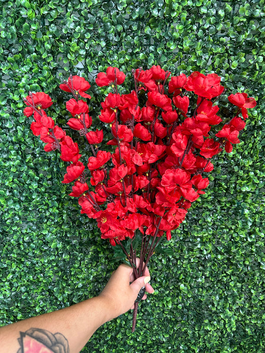 18 Inch Red Cherry Blossom Bush