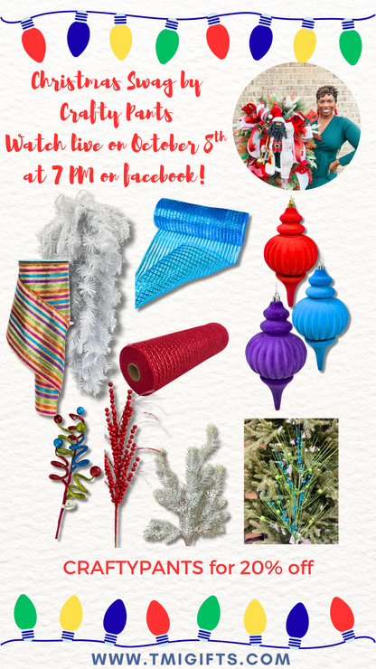 Colorful Christmas Swag By Crafty Pants