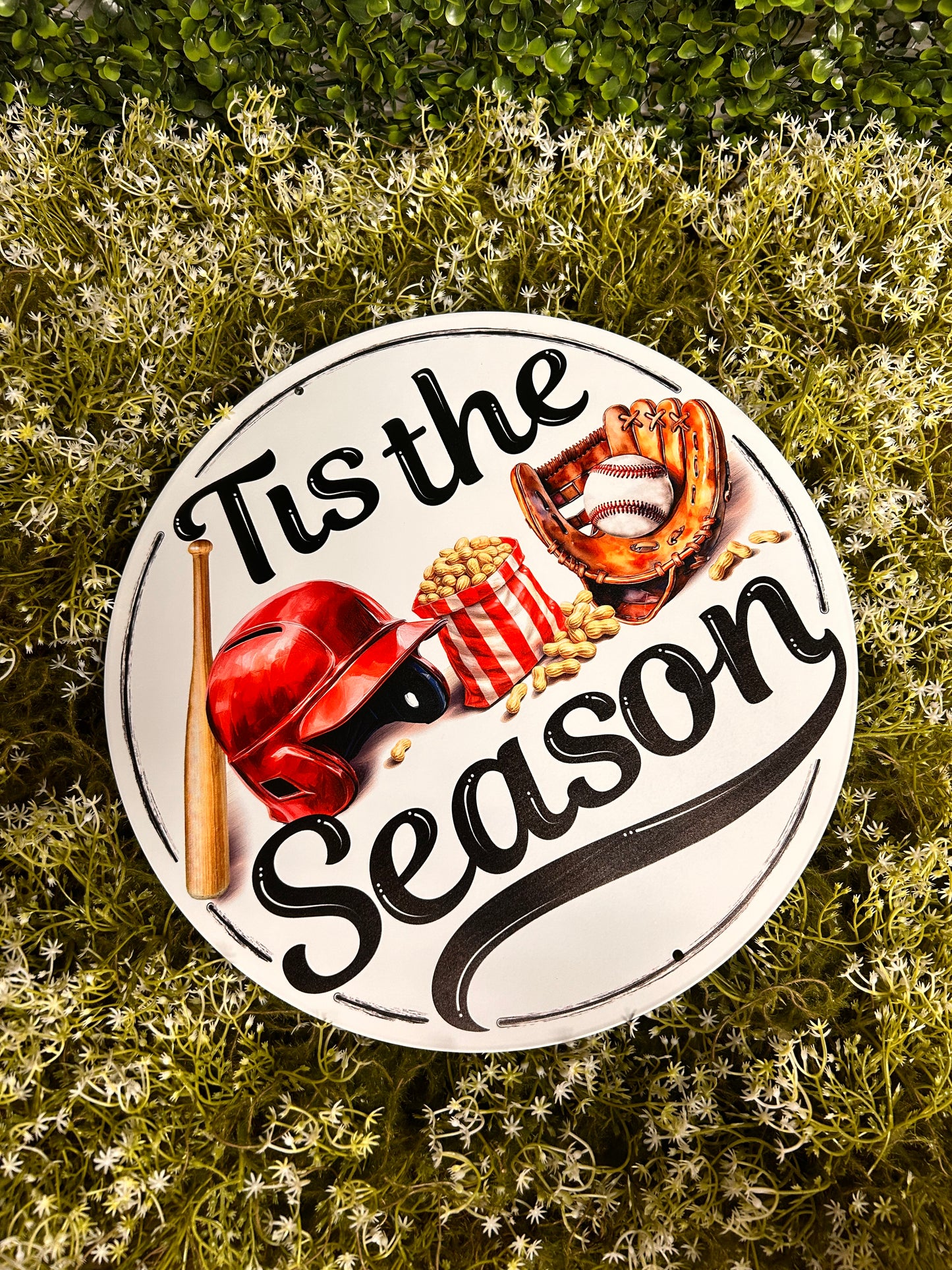 12 Inch Tis The Baseball Season Metal Sign