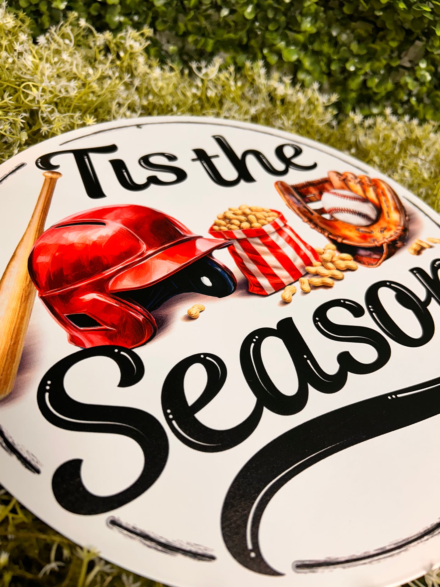 12 Inch Tis The Baseball Season Metal Sign