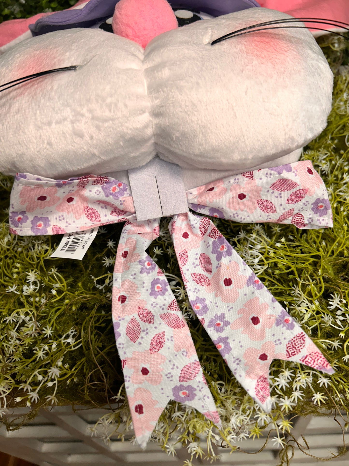 25 Inch White Pink And Lavender Bunny With Hat Decor Kit