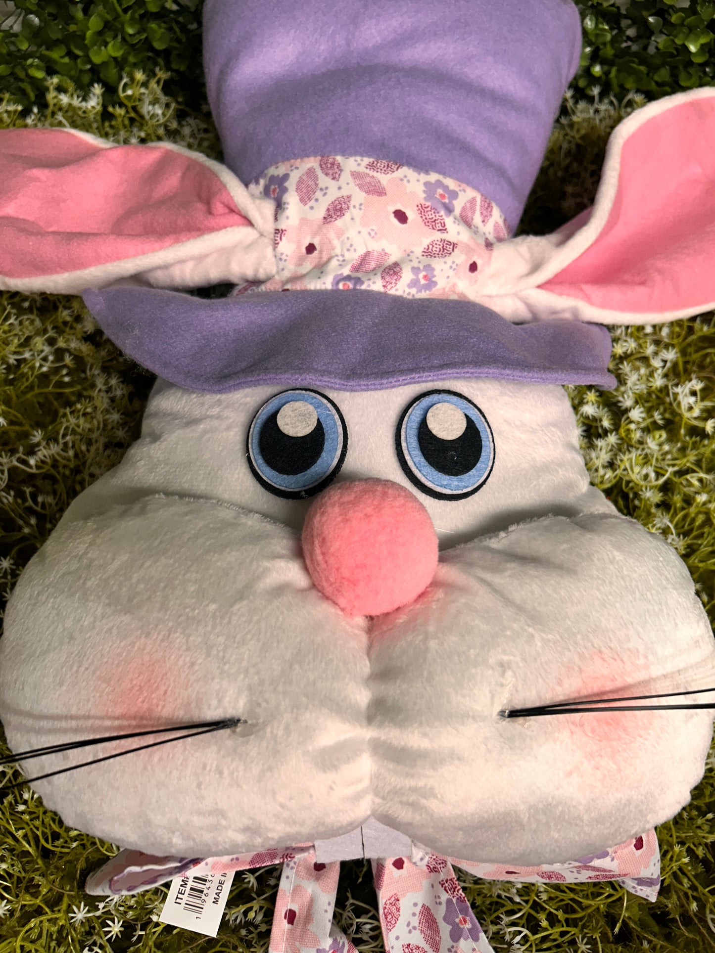 25 Inch White Pink And Lavender Bunny With Hat Decor Kit