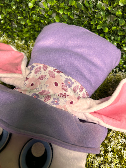 25 Inch White Pink And Lavender Bunny With Hat Decor Kit