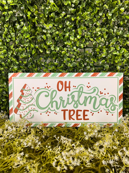 12.5 Inch Mint Oh Christmas Tree Cake Wood Sign