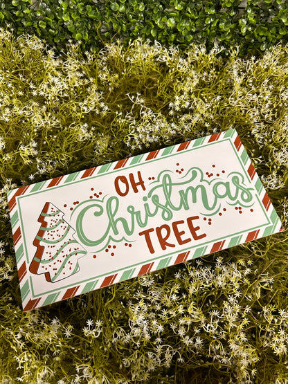 12.5 Inch Mint Oh Christmas Tree Cake Wood Sign