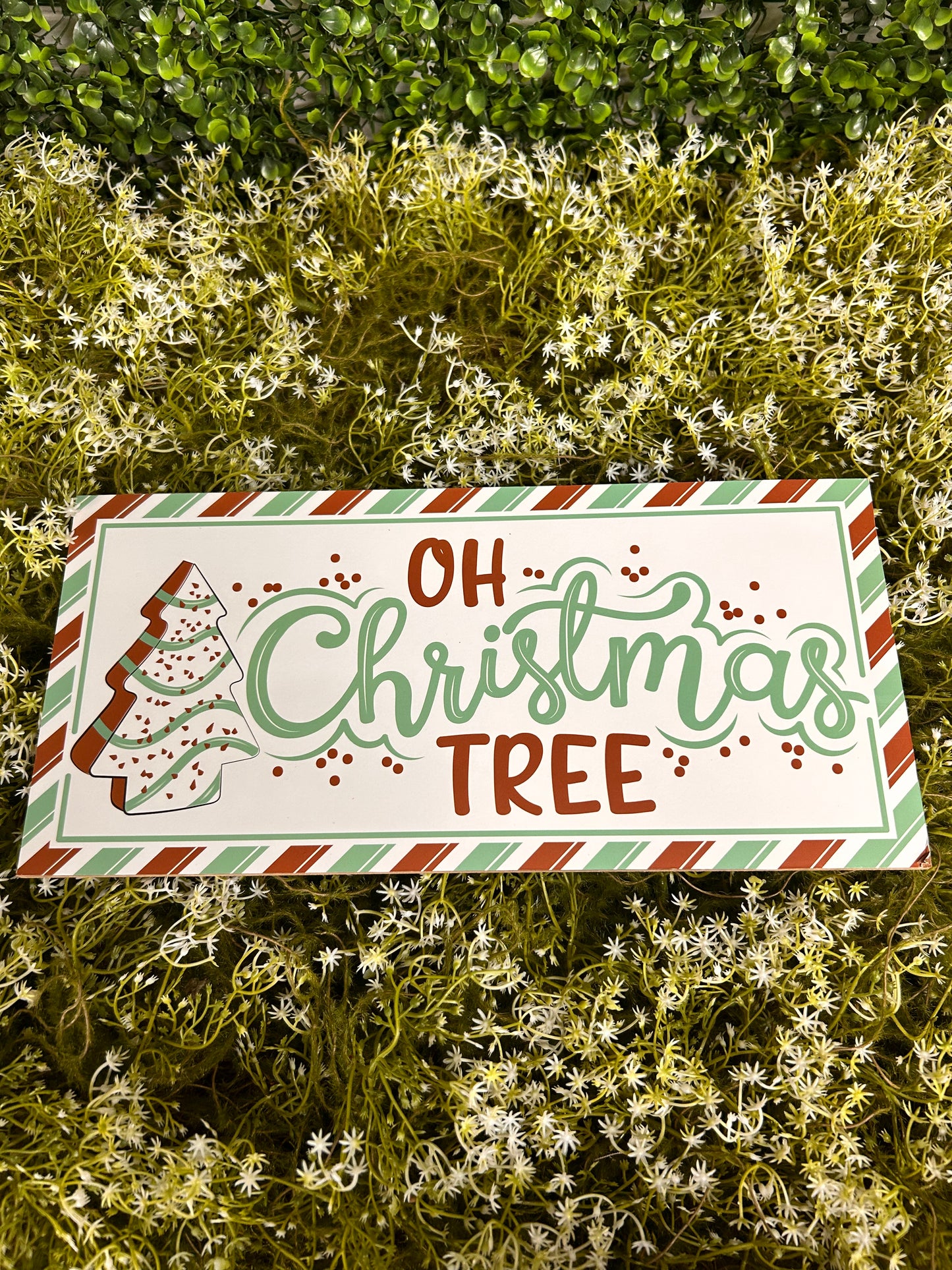 12.5 Inch Mint Oh Christmas Tree Cake Wood Sign