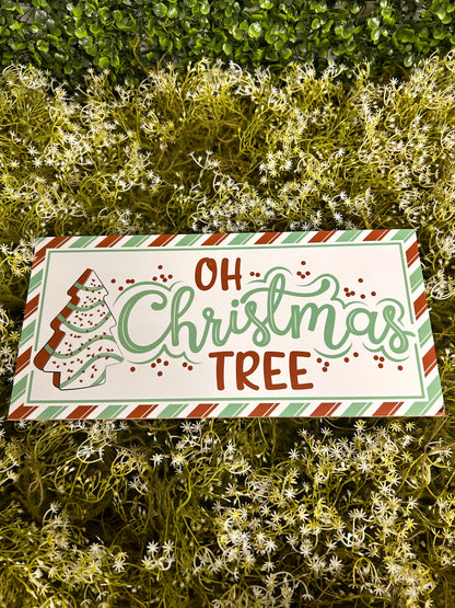 12.5 Inch Mint Oh Christmas Tree Cake Wood Sign
