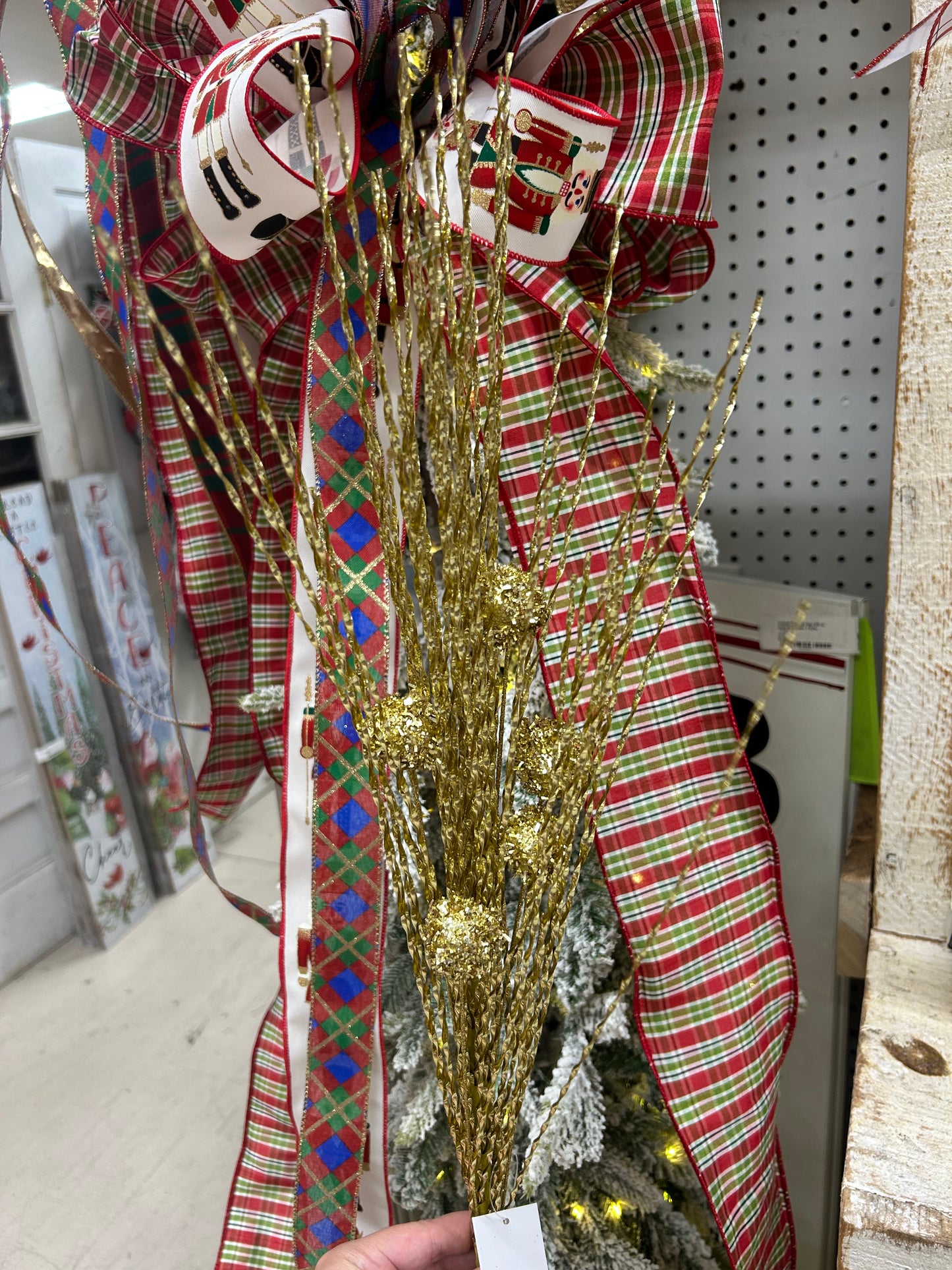 33 Inch Gold Ball Pine Spray