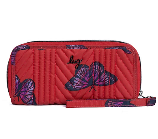 Lug Ziparound Wallet with Wristlet - Butterfly Poppy
