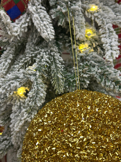 6 Inch Gold Foil Glitter Ball Ornament