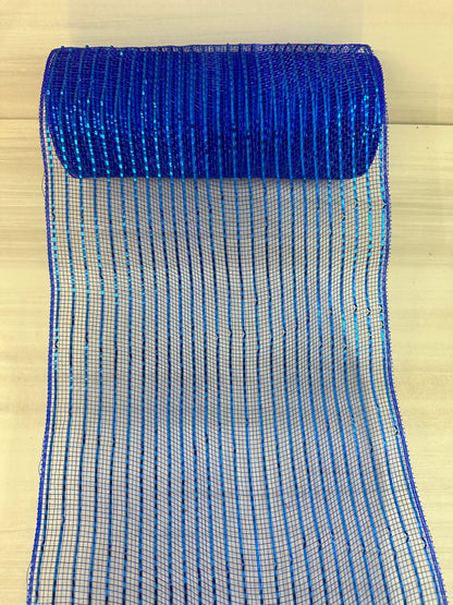 10 Inch By 10 Yards Royal Blue Foil Mesh