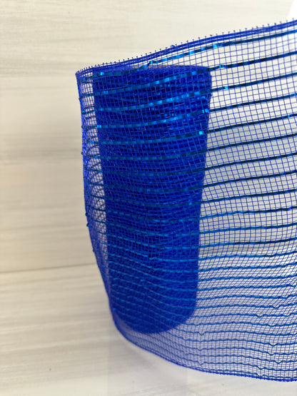 10 Inch By 10 Yards Royal Blue Foil Mesh