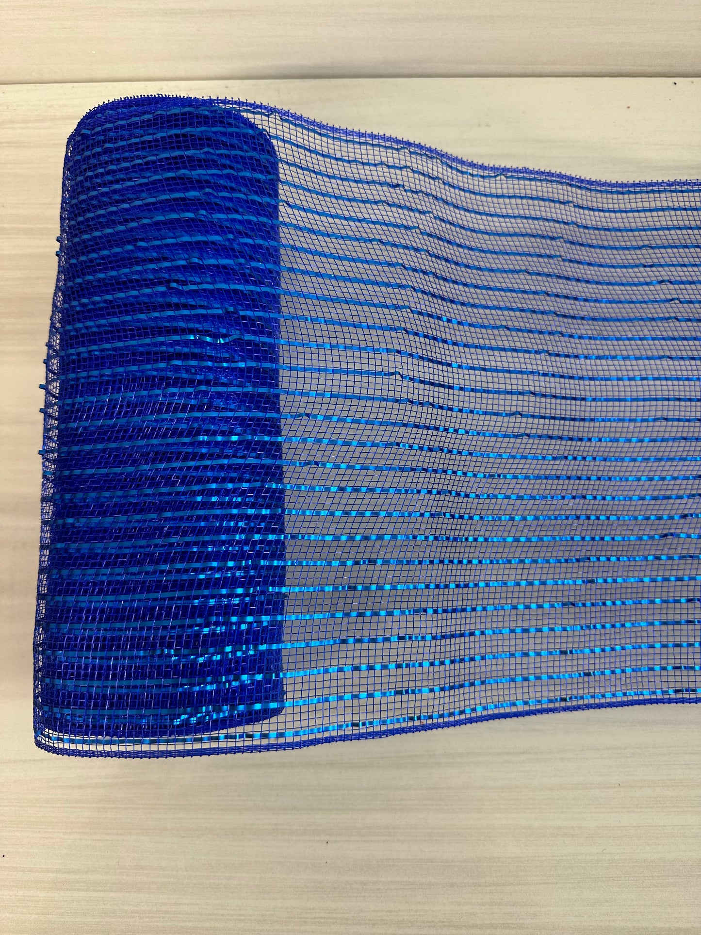 10 Inch By 10 Yards Royal Blue Foil Mesh